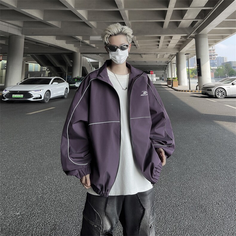 春秋痞帅外套男ins高街潮牌港风韩版潮流宽松夹克JK082-P58,男装夹克,星座308B-2