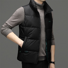 2024新款柔软保暖宽松80鸭绒防寒服外套立领羽绒服马甲保暖男装，男装羽绒服，钱塘6003（原4033）