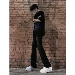 图片已授权弹力渐变大码微喇毛边直筒牛仔裤男K860-K861-K866-P50图片