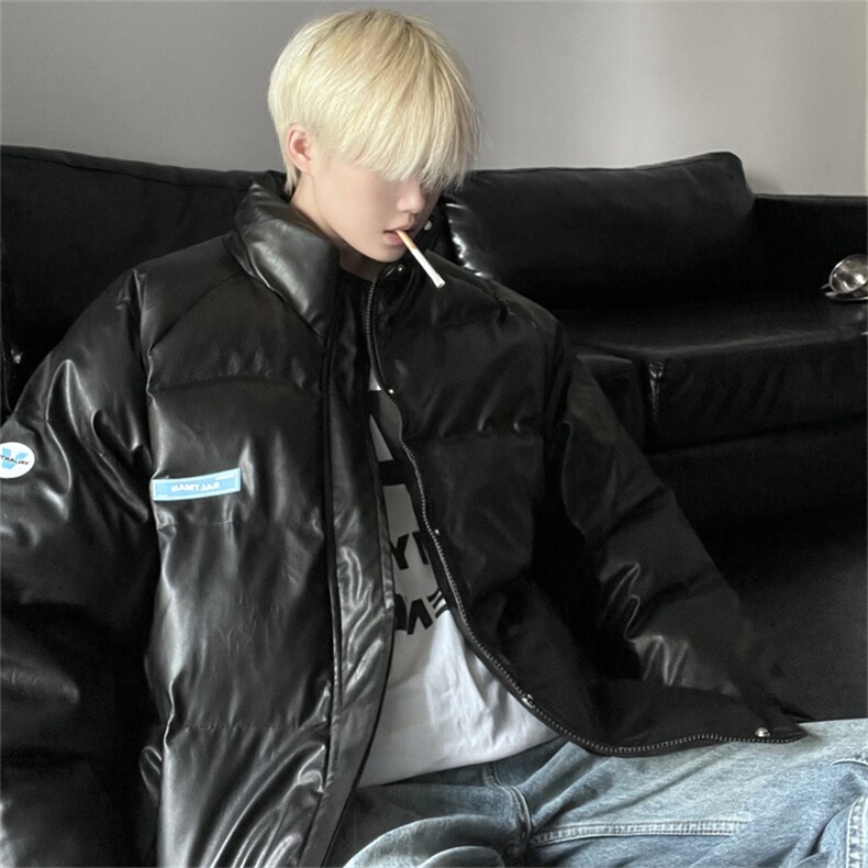 主推差价足纯色皮面包服PU皮棉衣加厚保暖外套XZ1213-MY16-P110,男装棉衣,星座1213