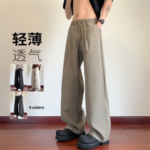特批P30无差价夏季潮流复古薄款凉感冰感直筒宽松休闲裤男K5666图片