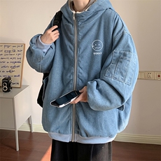 控价158牛仔外套男大码加厚加绒棉衣男羊羔毛棉服男NM53072-P140，男装棉衣，电商A040
