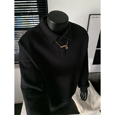 抖音得物高品质二开26春装美式高街结构设计POLO翻领卫衣外套W77，男装Polo衫，电商A486