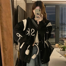 美式潮牌情侣设计感夹克宽松复古重工刺绣棒球服外套女男C387-90，男装夹克，星座911-2(原星座613-2）