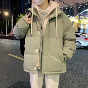 冬季青少年连帽假两件外套加绒加厚休闲简约棉衣棉服5303-P85图片