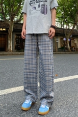 （现货）A429-YK199特批40夏季格子美式宽松男垂感休闲裤，男装休闲裤，电商A429