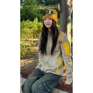 网图现货情侣户外运动立领开衫抓绒休闲夹克外套男女W56-P70