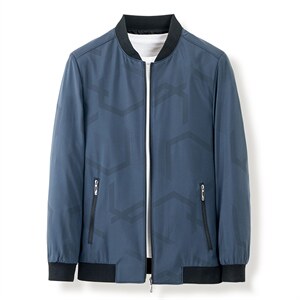春秋季薄款夹克男2023年新款中年爸爸装印花商务宽松休闲外套图片