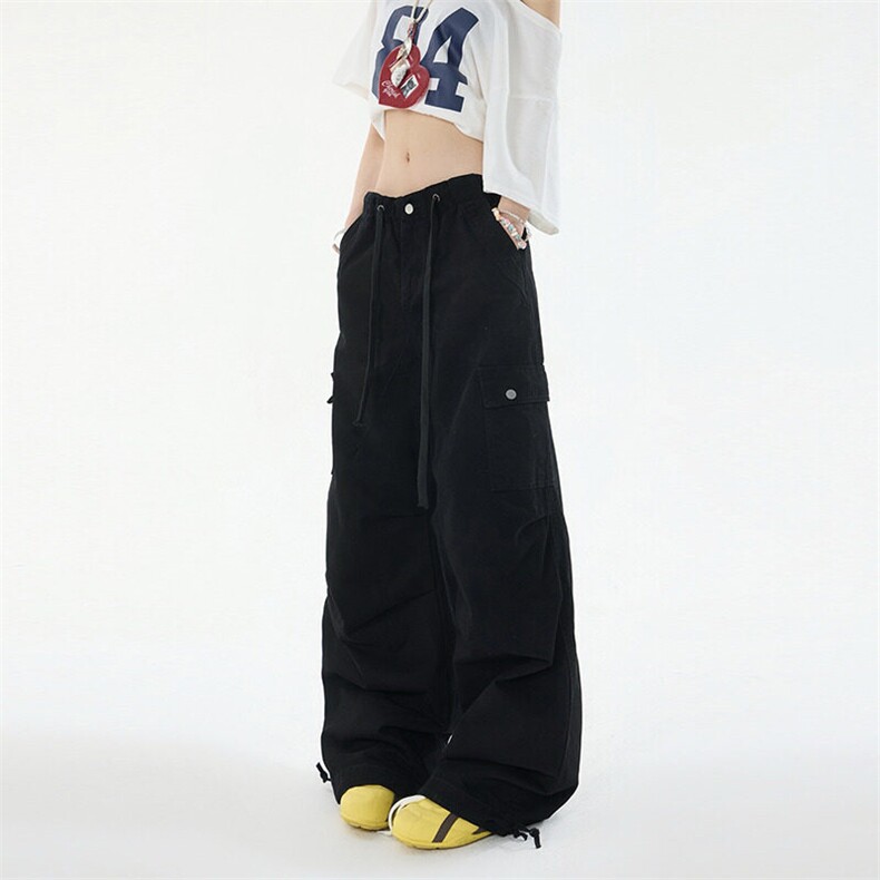 高街辣妹ins潮休闲工装裤女春夏新款复古宽松微喇阔腿裤K6118-P85,男装工装外套,星座412-3