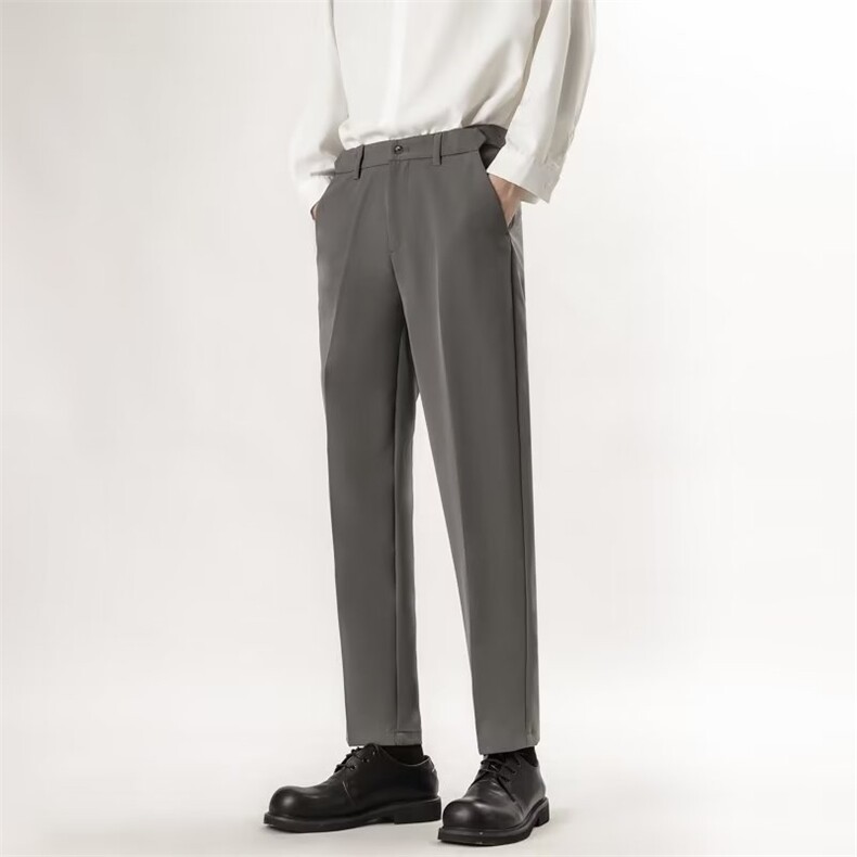 秋冬季小西裤男士九分直筒休闲裤子加绒高级垂感长裤男生A511，男装西裤，星座1116A-2（原606A-1）