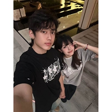 刺绣纯棉T恤男女短袖夏季新款情侣上衣BT029-P31，男装T恤，星座412-3