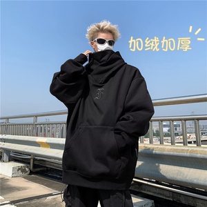 DY7607-P48；加绒美式潮牌连帽卫衣宽松情侣休闲上衣社恐卫衣潮图片