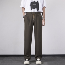 轻熟夏季新款男韩风坠感阔腿裤直筒宽松拖地裤男垂感长裤VS600，男装西裤，星座1116A-2（原606A-1）