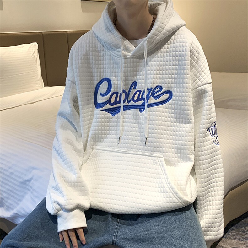 卫衣男潮流ins华夫格2022连帽刺绣春季潮牌宽松上衣W2610-P33,男装卫衣,星座512-2