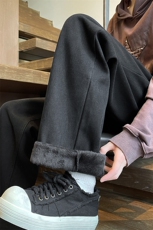 水洗做旧牛仔裤男款春秋美式高街潮牌微喇直筒裤子KZ008P60加绒70，男装牛仔裤，电商B312