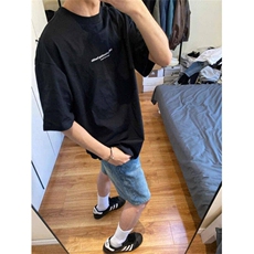夏季美式高街vibe水洗牛仔短裤做旧痞帅休闲五分裤子WL8188-P37，男装牛仔裤，星座1008