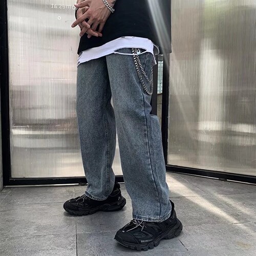新款春季水洗宽松阔腿牛仔裤C112P36,男装牛仔裤,星座1116-2
