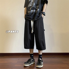 A921TP38控59-织带拼接工装七分裤子男夏季美式潮牌宽松速干短裤，男装牛仔裤，电商B241