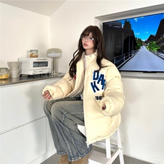 美式植绒刺绣棉服男女冬季加厚情侣保暖潮牌宽松面包服潮，男装棉衣，星座1210-1