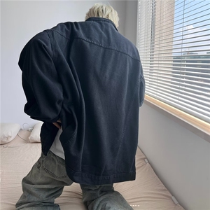 美式牛仔外套男秋冬季新款高街潮牌痞帅宽松休闲夹克DW106-p60图片