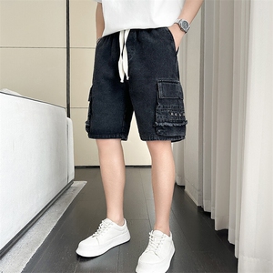 301A-1 DK13 P58控78 店主风社会小伙风夏季工装牛仔五分短裤图片