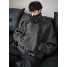 秋冬短款毛呢cleanfit外套宽松夹克男生帅气呢子上衣J96037，男装夹克，星座1116A（原606A-3）