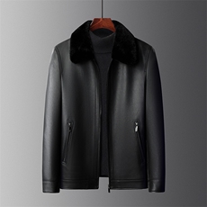 DLSN28193冬季水貂毛领羽绒服男绵羊皮外套休闲男装爸爸装，男装羽绒服，电商B360