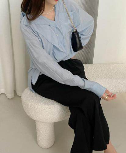 宽松长袖衬衫，女装衬衫，TVMV(4F)
