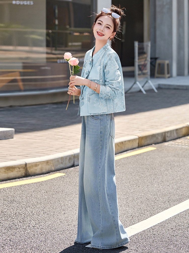 新中式国风高档提花外套女2025新款开春爆款洋气减龄小个子短上衣,女装短外套,橙子家