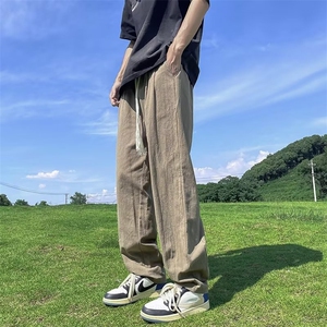 夏季宽松垂感运动卫裤高街ins潮牌休闲直筒长裤子男款 K7120-P36图片