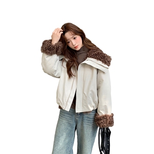 新款   美式复古派克服 加厚  短款皮毛一体p225-k328图片