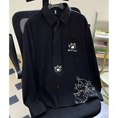 春秋季上衣新款日系长袖衬衫男打底学院风dk制服衬衣CS2222，男装T恤，星座1116A（原606A-3）