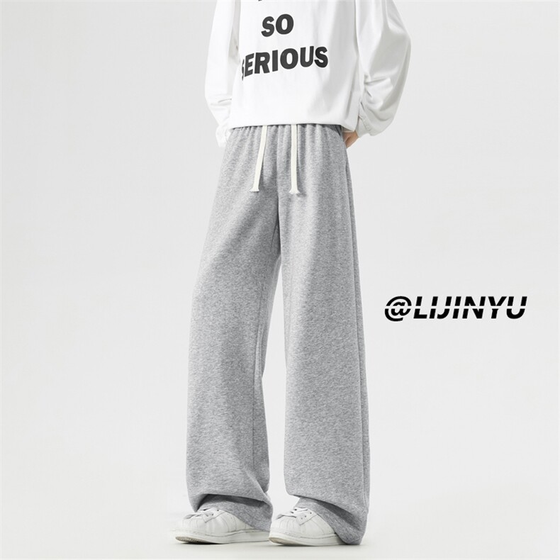 时尚加厚休闲垂顺长裤纯色简约裤S-5XL舒适直筒 JHTP01:17:39图片