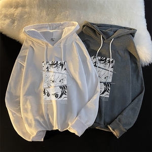 WY2176-P35 加绒款-P40 纯棉连帽卫衣男大码运动帽衫宽松薄外套男图片