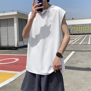 无袖背心男外穿夏季宽松百搭原宿风ins运动坎肩上衣T058-P25图片