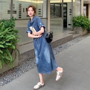法式气质显瘦牛仔衬衫连衣裙女夏2025新款超好看今年流行爆款裙子图片