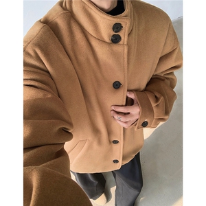 冬季高级感立领毛呢外套韩版潮流夹克ins痞帅棉服上衣 D383 P108图片