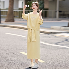 条纹披肩卫衣裙子套装女春季2026新款设计感洋气显瘦半身裙两件套，女装套装/套裙，浙宝029