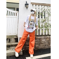 B221美式ins街头多巴胺hiphop休闲宽松运动裤LK23118-P60控78，男装休闲裤，电商B221