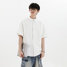 特P45无差价新款夏季时尚百搭纯色短袖衬衫-HC2259无影墙，男装衬衫，电商A003