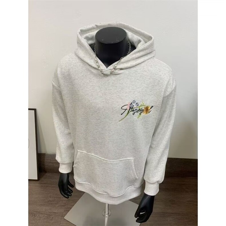 5300-P55美式高街潮重磅刺绣花卉情侣连帽卫衣薄款/加绒,女装卫衣/绒衫,星座617A-2