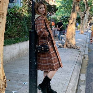 双面呢羊毛大衣女2024冬装新款长袖牛角扣中长款外套图片