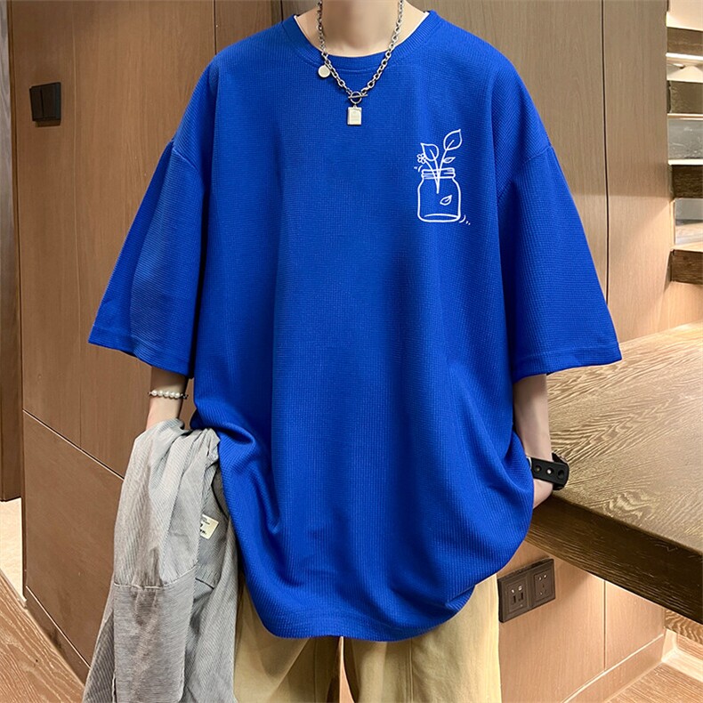 华夫格t恤男短袖男大码五分袖大皂风HT73430-P22,男装T恤,电商A040