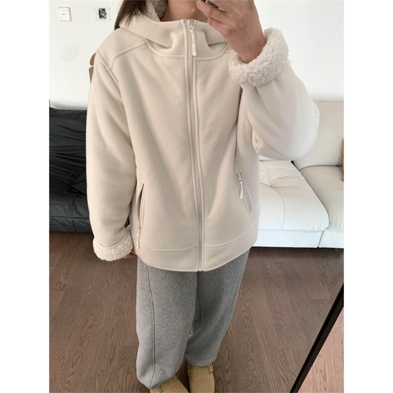 高品情侣户外加厚双面摇粒绒开衫加绒连帽夹克外套男女A1068-P75,男装夹克,星座1505