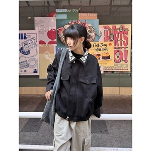 外穿宽松型青少年2025春季高级感夹克外套春秋冬长袖常规款翻领潮图片
