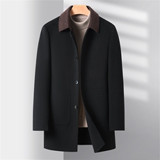 MJ29816秋冬2026年男士新款双面呢脱卸羽绒大衣羊毛外套呢子外套，男装毛呢大衣，电商B360