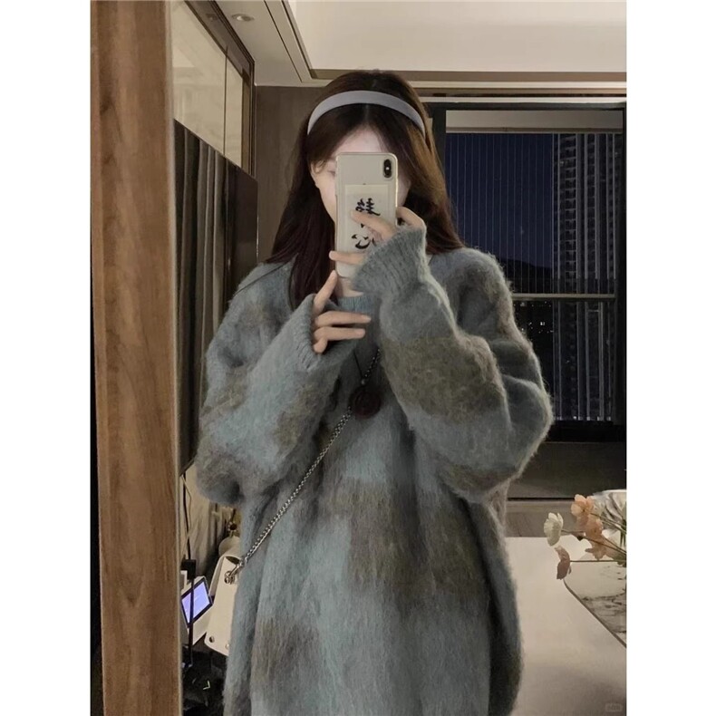 美式复古高街慵懒风拼色毛衣男女高级感套头休闲上衣LMY9171-P45,男装针织衫/毛衣,星座1008