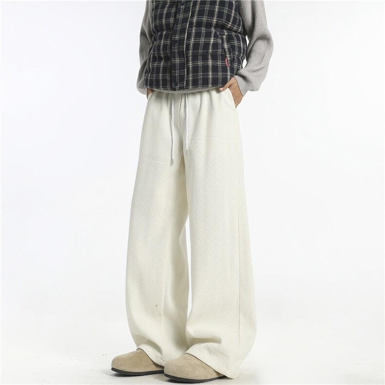 人字纹裤子男春装直筒休闲裤男女运动裤阔腿长裤K10241-P38，女装休闲裤，电商A099