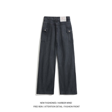 抖音品质美式高街做旧褶皱宽松直筒工装裤B315-K891-p65控88，男装工装外套，电商B315