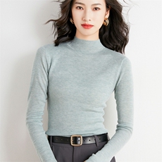 秋冬季新款半高领毛衣女长袖宽松显瘦百搭针织毛衣上衣，女装针织衫/毛衣，贵皇网供仓